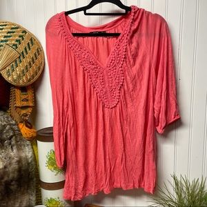 Apt. 9 Boho Coral Top Size 0X